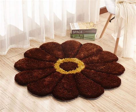 Buy Indian GSM handloom Made in India Round Colorful Sunflower Area Rug ...