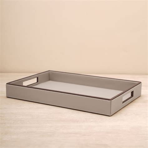 Shop Beige Rectangle Faux Leather Serving Tray - at Best Price Online ...