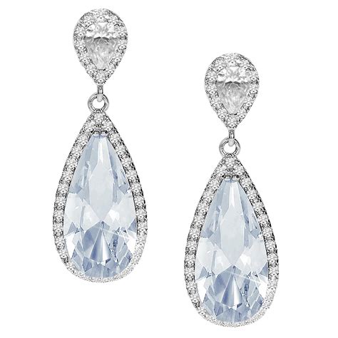 Peora American Diamond Studded Silver Plated Drop & Dangle Earrings ...