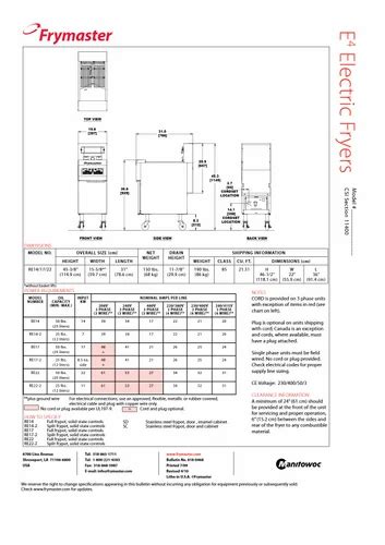 Deep Fat Fryer - Frymaster RE 14 Electric Fryer- Single VAT Trader ...