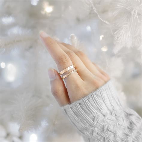 Rose Gold Dual Layer Diamond Stainless Steel Ring - Mesmerize India