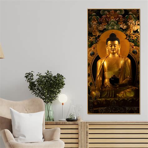 Ancient Buddha Statue Canvas Wall Painting – Homcraft