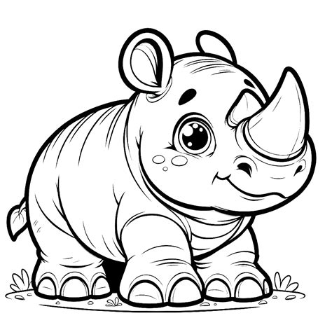 Rhino Coloring Pages Neushoorn Rhinoceros Kleurplaten Animal Coloriage ...