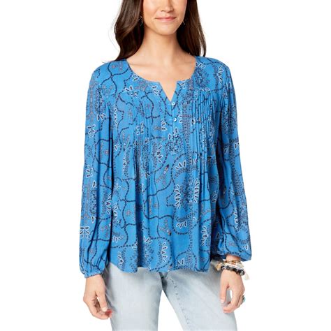 Style & Co. Womens Pintuck Peasant Blouse, Blue, PP - Walmart.com