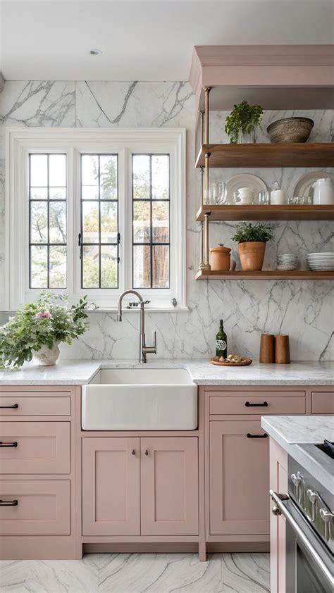 19 Timeless Pink Kitchen Cabinet Designs