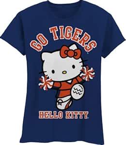 Buy NCAA Auburn Tigers Hello Kitty Pom Pom Girls Crew Tee Shirt (Navy ...