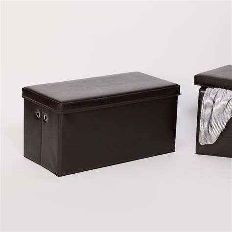 Buy Sanderson Faux Leather Collapsible Storage Ottoman from Home Centre ...