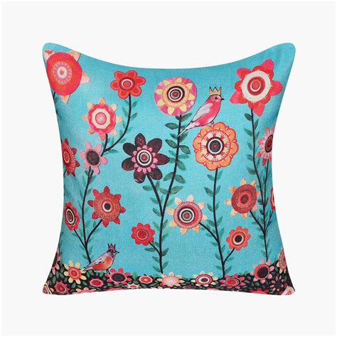 Buy Corsica Printed Multicolour Cushion Cover - 40cmx40cm- Set of 5 Pcs ...