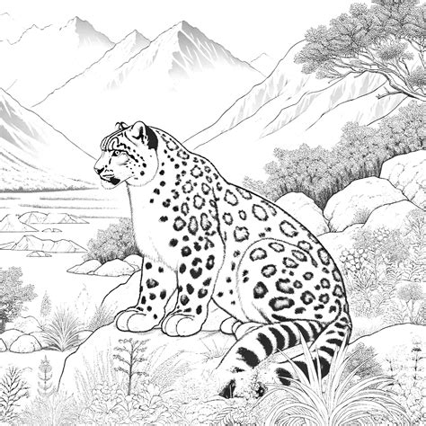 Snow Leopard Coloring Pages 19 - Coloring Pages Gem