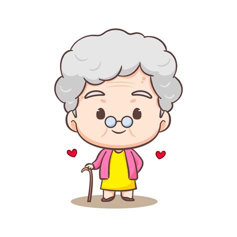 Cute loving Grandmother cartoon character. People Concept design. Flat ...