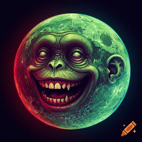 A cartoon Earth planet with a large nose, a wide smile showing teeth ...
