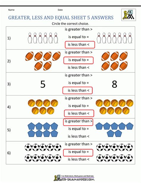 Image result for Comparing Numbers with Answers