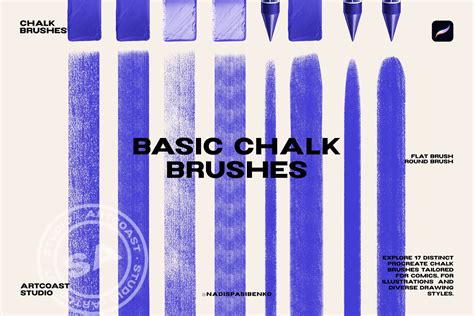 Procreate Basic Chalk Brushes – 17 Unique Brushes for Textured Art ...