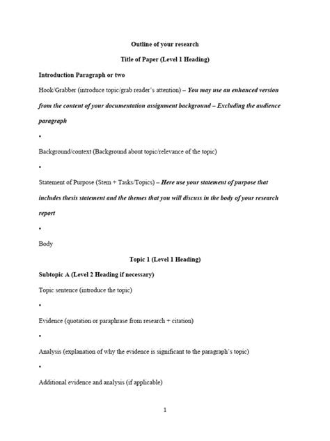 Image result for Example Research Project Outline