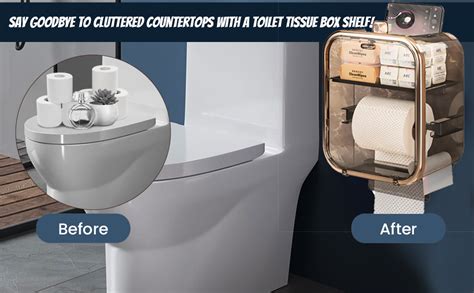 Bathroom Shelf Multifunction Wall Mount Toilet Paper Holder for ...