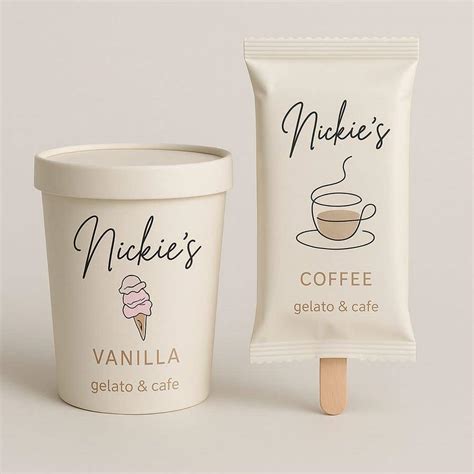 Modern Gelato & Ice Pops Packaging Design | Freelancer