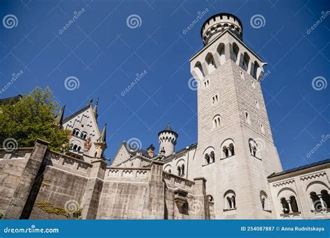 Neuschwanstein, Schwangau, Bavaria, Germany, 3 July 2022: Famous Tourist Attraction in Alps ...