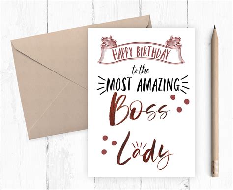 Printable Card, Happy Birthday to the Most Amazing Boss Lady, Boss ...