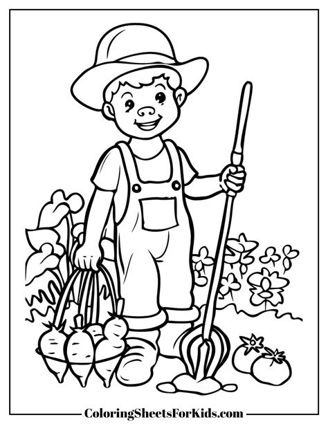 Farmer Coloring Pages Print Sketch Coloring Page