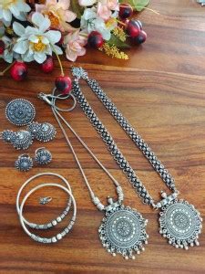 Naman Arts Brass Silver Jewellery Set Price in India - Buy Naman Arts ...