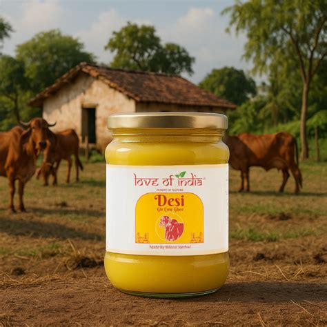 Love of India Desi Vedic Gir Cow Ghee made by Bilona method 500ml ...