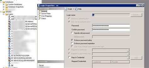 Image result for Cambiar Contrasena Del SA SQL Server