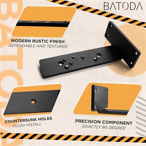 Buy BATODA - 6 Inch Floating Shelf Bracket – Black Metal L Brackets ...