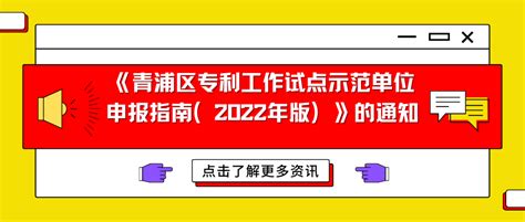 《青浦区专利工作试点示范单位申报指南（2022年版）》的通知 - 知乎