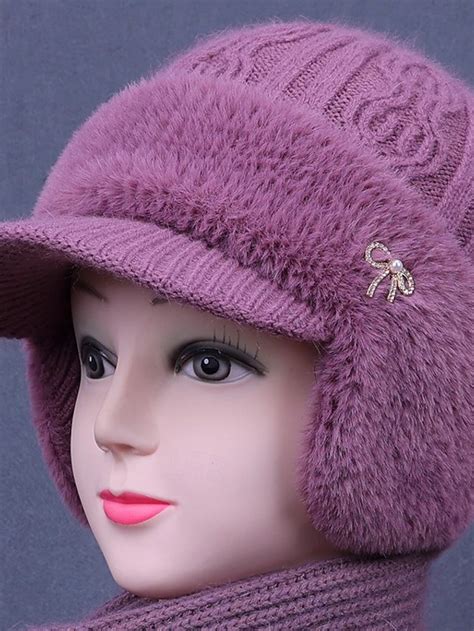 Women's Hat Winter Hats Windproof Warm Daily Outdoor Street Knit Pure ...