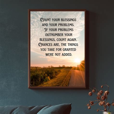 Count Your Blessings Poster | Quote Print | Great Gift | Motivational ...