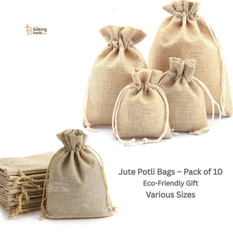 Jute Potli Bags Pack of 10 | Small to Big Size Available