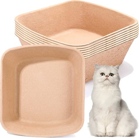 Amazon.com: 8 Pieces Disposable Litter Boxes for Cats Travel Litter Box ...
