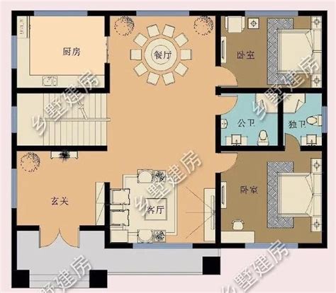 110㎡30万2厅6室3卫三层自建房设计图_盖房知识_图纸之家