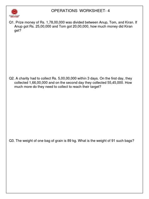 Image result for Four Operations Worksheets Beginner