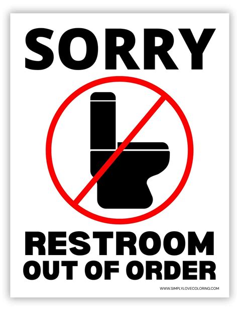Toilet Out of Order Sign (Free PDF Printables) | Out of order sign ...