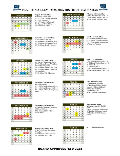 Platte Valley School District Calendar 25-26 Revised [PDF] - EduCounty