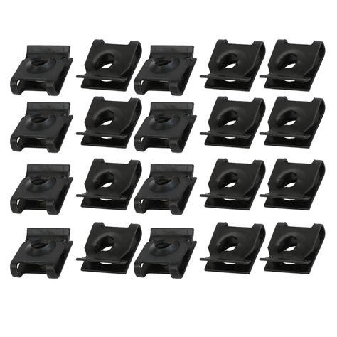 uxcell® 20pcs Spring Steel Speed Fastener U Nut Clip Black for M5 / ST4 ...