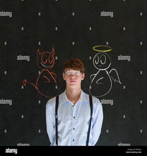 Angel and devil on shoulder hi-res stock photography and images - Alamy