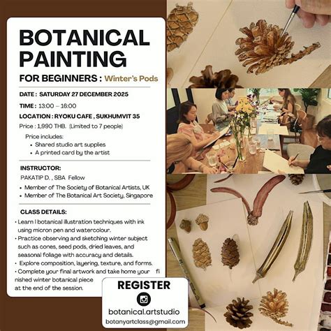 BOTANICAL PAINTING CLASS FOR BEGINNERS, Ryoku Cafe, Watthana, 27 ...