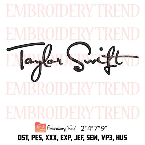 Taylor Swift Signature Embroidery, Taylor Swift 1989 Album Embroidery ...