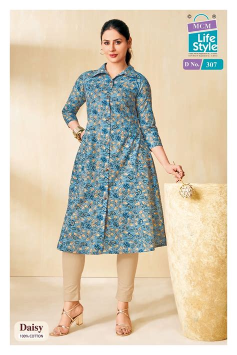 Mcm Daisy Vol 3 Cotton A Line Kurtis Collection