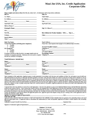 Maui Jim USA, Inc Doc Template | pdfFiller