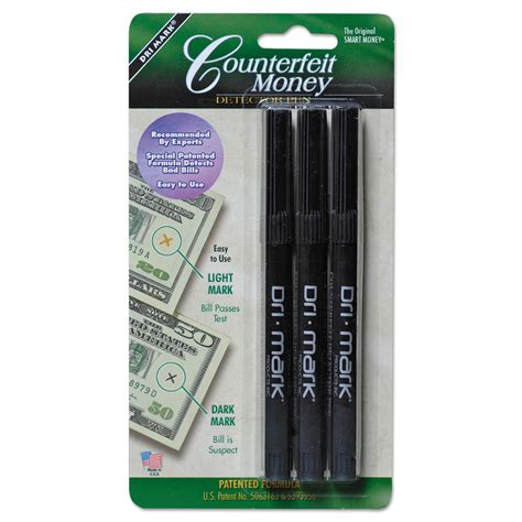 Dri-Mark DRI3513B1 Smart Money Counterfeit Bill Detector Pen for Use w ...