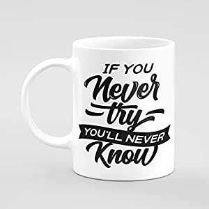 Buy CeraWax If You Never Try You'll Never Know Calligraphy Motivational ...
