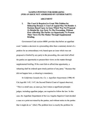 Petition For Rehearing Sample - Fill Online, Printable, Fillable, Blank ...