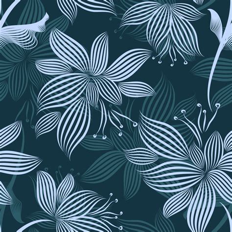 几何白色花纹植物花朵矢量图服装纺织面料数码印花花型素材-POP花型网