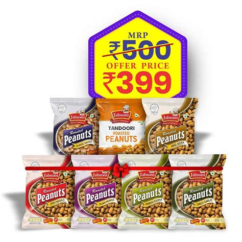 Jabsons Roasted Peanut Different Flavours - Pack Of 7 | Gluten free ...