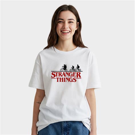 Stranger Things Riding Printed White T-Shirt – Hey Heart