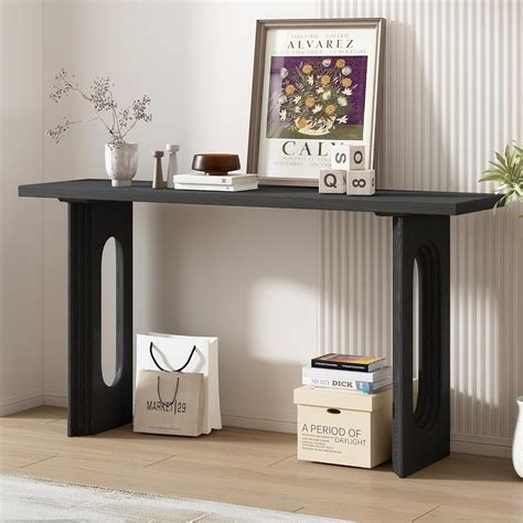 Amazon.com: Merax Black Entryway Table Modern Entryway Table Wood ...