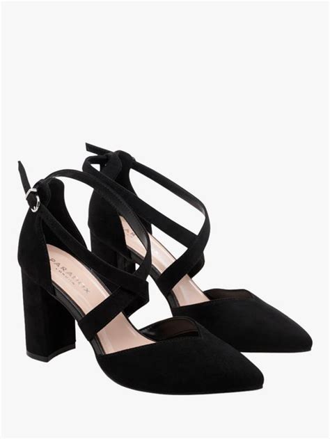 Paradox London Finula Wide Fit Block Heel Court Shoes